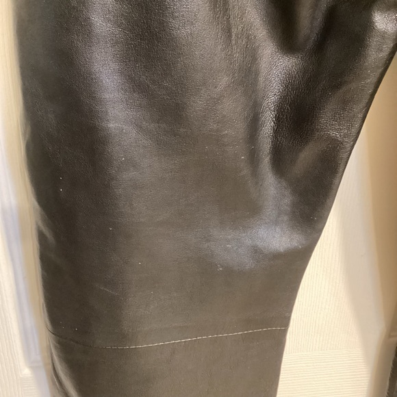 Hudson Outerwear Black Leather Motorcycle Pants, Size 6 - Picture 3 of 11